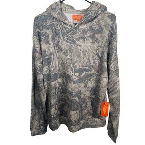 Negative Space Camo Hoodie Mens Large Waffle Pullover Sweatshirt Pocket New NWT